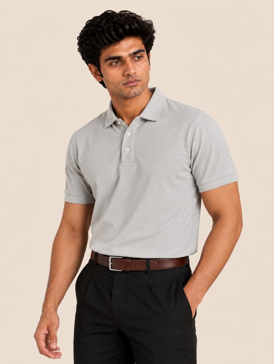 Classic Men's Polo T-Shirt - Light Grey