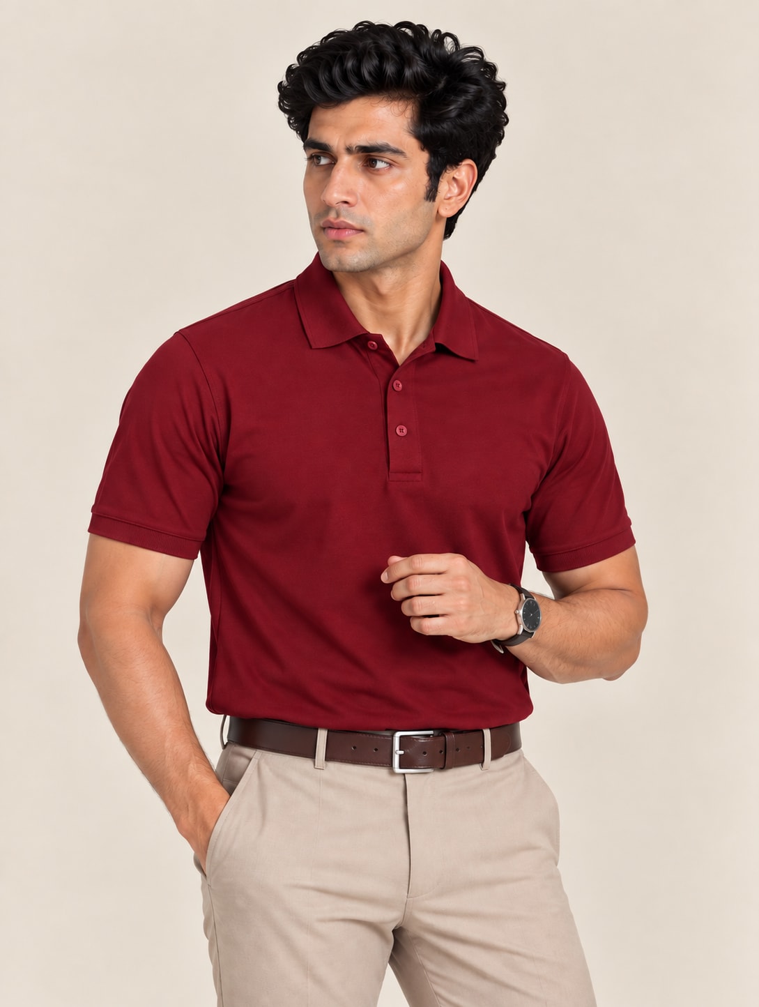 Classic Men's Polo T-Shirt - Maroon