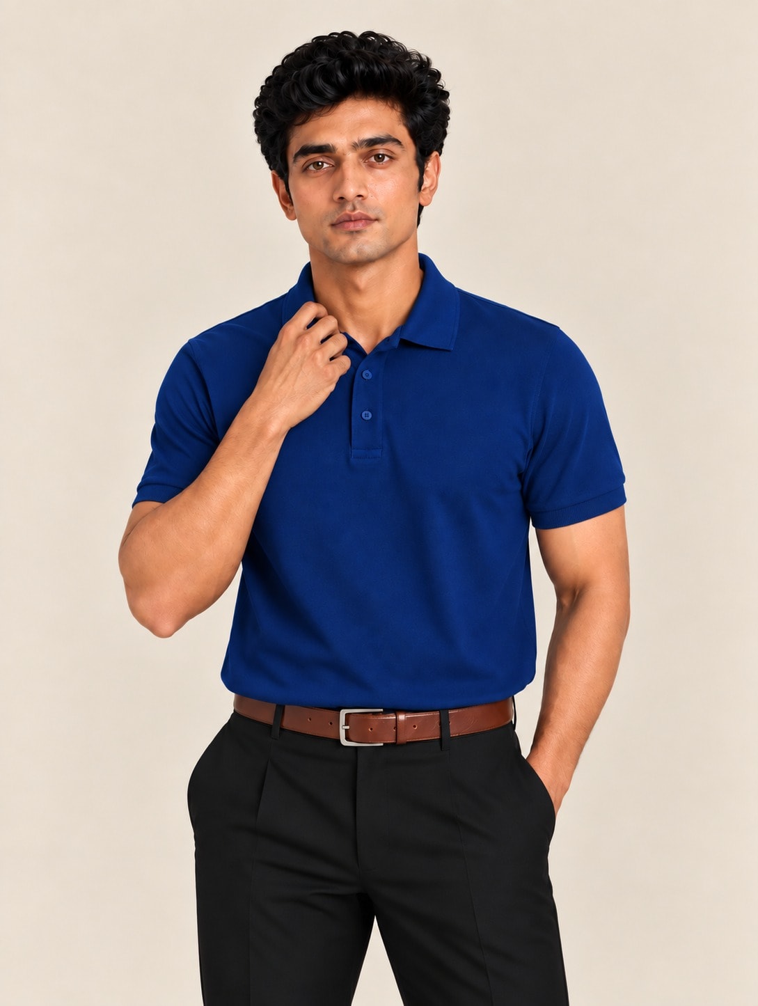 Classic Men's Polo T-Shirt - Navy Blue