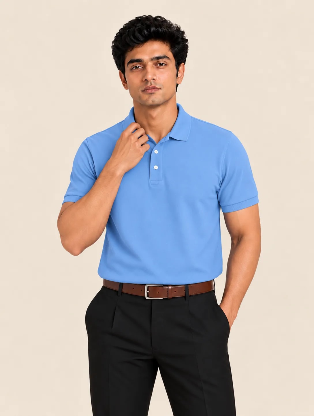 Classic Men's Polo T-Shirt - Sky Blue