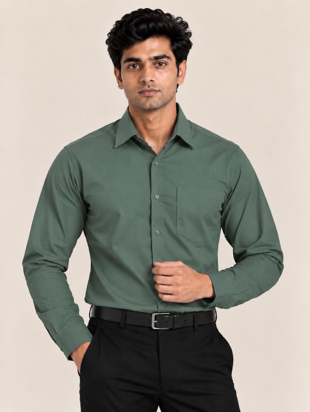 Signature TR Men's Boardroom Shirt - Sea Weed Green