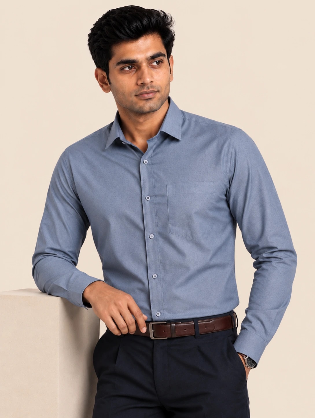 Signature TR Men's Boardroom Shirt - Slate Blue