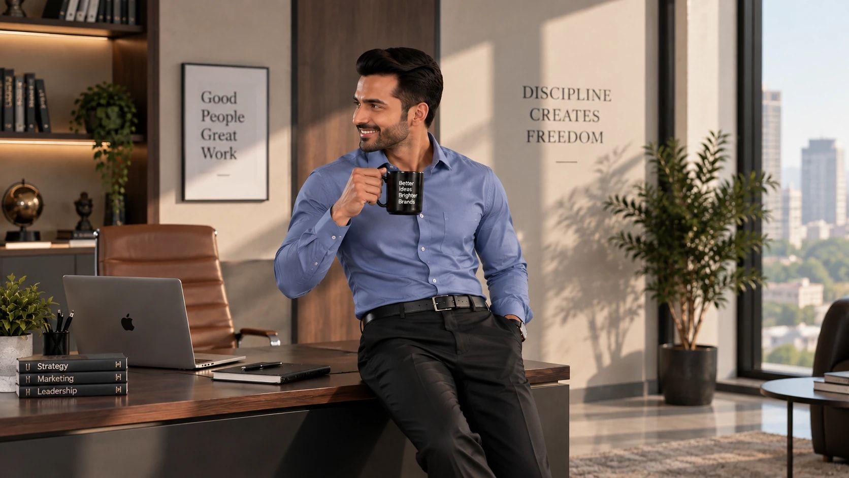 Man in a Formistry shirt at a desk, from The October Edit