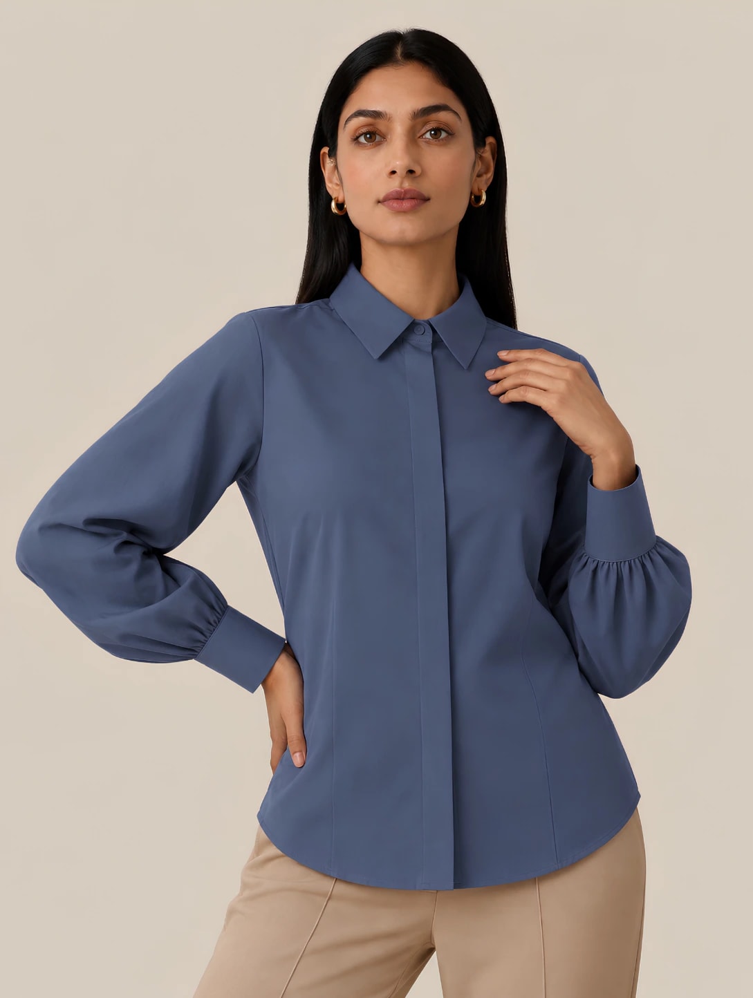 Signature TR Victorian Shirt - Dusty Blue