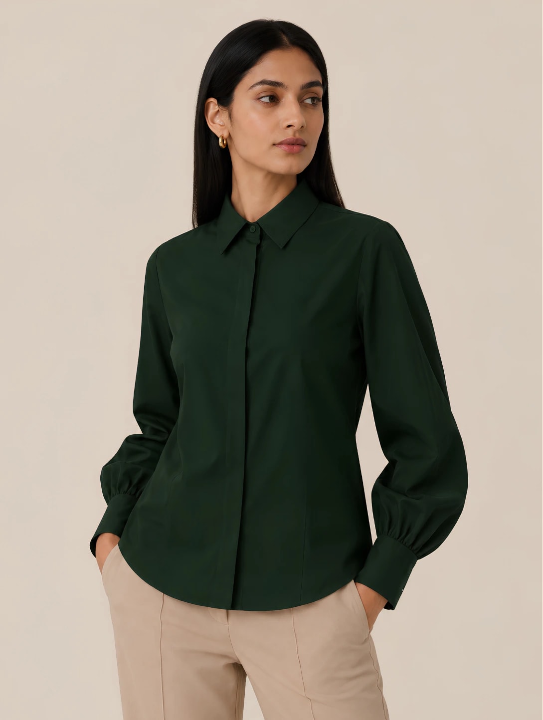 Signature TR Victorian Shirt - Forest Green